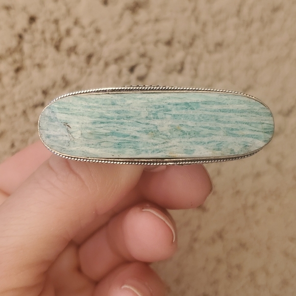New Huge Amazonite 925 Silver Statement Ring. - Picture 15 of 16